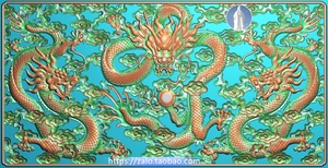 三龙精雕图