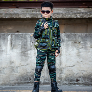 小孩迷彩服套装男春秋