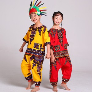 男女童非洲鼓演出服六一儿童节表演服装印第安人野人舞蹈套装成人