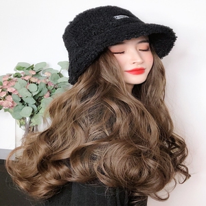 假发帽子新款2021网红爆款女秋冬卷发头发帽子一体减龄帽子带假发