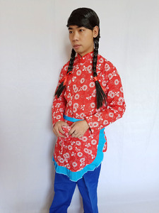 沙家浜e阿庆嫂村姑舞台服饰话剧胡司令k阿庆嫂铁梅演出服假发套