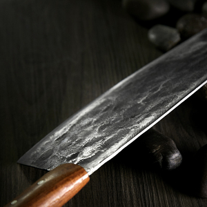 楚家刀玄铁炮弹钢菜刀家用切片肉刀手工锻打厨师专用厨房阿昌族