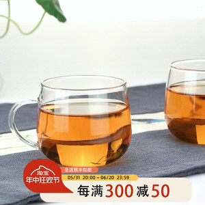 200ML耐热带把玻璃茶杯杯子品茗杯花茶杯透明咖啡杯茶具玻璃茶杯