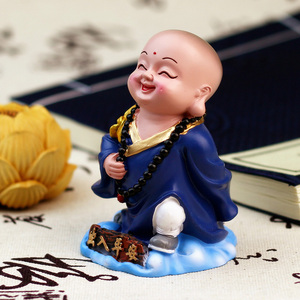 沙弥小和尚汽车摆件可爱禅意公仔玩偶送男女创意礼物车内用装饰品