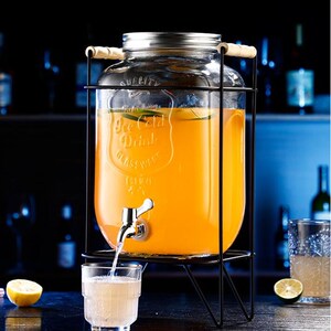 新品可乐桶容器冷水桶带龙头酒果玻璃瓶大容量饮料桶y炮汁水果茶