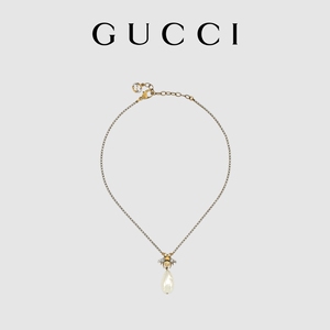 gucci古驰饰珍珠蜜蜂女士项链