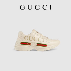 [礼物]GUCCI古驰Rhyton系列女士Gucci标识皮革运动鞋老爹鞋
