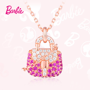 barbie/芭比珠宝银饰925银包包女项链玫瑰金吊坠送女友时尚锁骨链