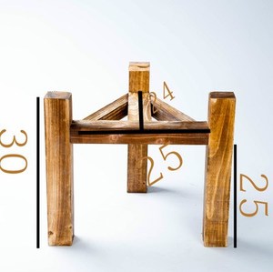 三角木架实木底座陶瓷水缸茶缸高30厘米35 60cm酒坛三角木架底