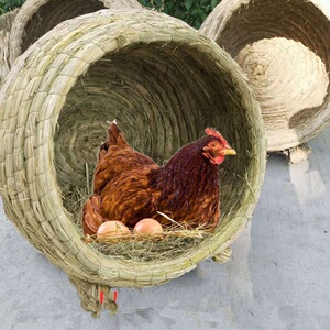 草编鸡窝户外下蛋稻草室外编织蛋窝大号草窝草垫稻草家用免搭建