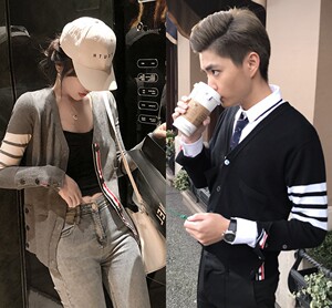 左萧璇淘宝正确版轻奢潮牌明星同款tb开衫毛衣男女羊绒针织衫秋冬新