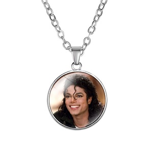 迈克尔杰克逊款1水晶像项链吊坠合金挂件 歌迷创意生日礼物纪念品