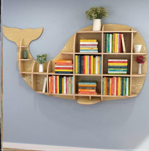 沙发背景墙书柜