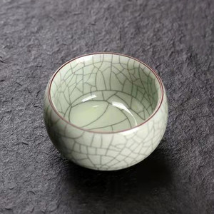 官窑陶瓷功夫茶具开片茶杯手工可养大号主人杯冰裂釉单杯中式纯色