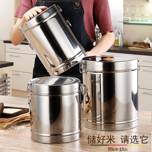 加厚米桶50斤装 304不锈钢密封储米箱厨房米缸防潮米箱防虫家用