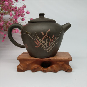 云南建水紫陶茶壶残贴陶茶居田记窑田静田波大师功夫茶壶150ml