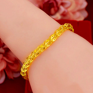周大福缘分免税黄金18k金凤尾手链 99足金时尚流行婚嫁手链粗女款