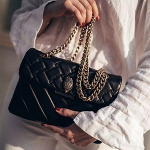 kurt geiger鹰头女包 小众羊皮菱格斜挎单肩链条包女