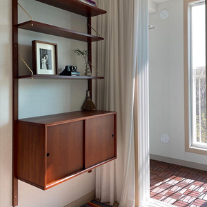 挂墙实木书架置物架多层墙上省空间创意mcmo中古风格壁柜组合墙柜