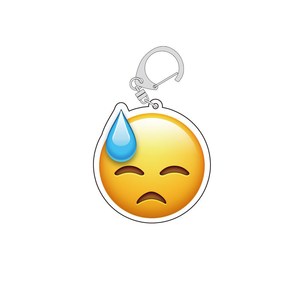 Emoji表情包亚克力钥匙扣可爱搞怪ins流汗黄豆全套挂件