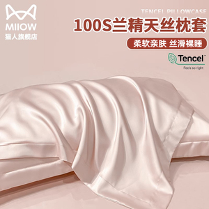 天丝枕套一对装家用真丝枕头套粉色高级感单人学生宿舍枕芯内胆套