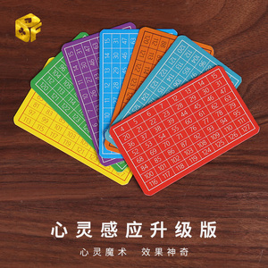 心灵感应升级版 新版7张数字卡片心灵预言近景互动简单魔术道具