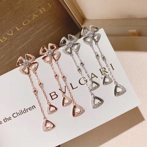 意大利正品代购bvlgari/宝格丽咏绽系列四叶草镂空流苏女耳钉耳环