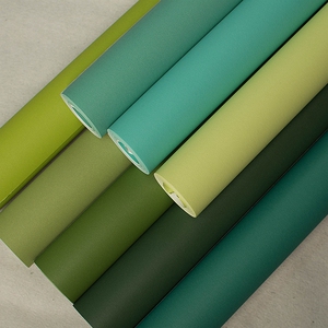 北欧绿色墙纸 墨绿色卧室背景墙深绿复古绿浅绿蓝绿色 非自粘壁纸