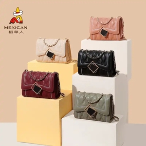 (hk)稻草人女士包包新款潮流时尚女包链条单肩斜挎百搭小方包女