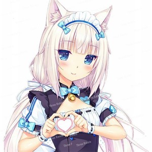 超可爱猫耳萌娘nekopara比爱心立绘笔记本旅行箱摩托汽车书房墙贴