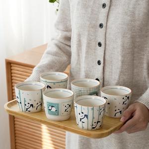 中式原创贴花熊猫陶瓷小茶杯功夫日式喝茶的杯子品茗杯具随手水杯
