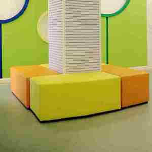 围柱沙发凳包柱弧形凳子幼儿园早教大厅圆形柱方形柱子防撞软包