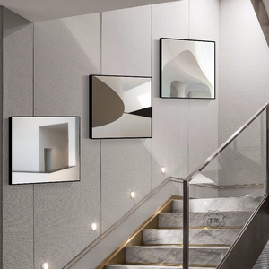 楼梯间装饰画白色建筑楼道过道背景墙挂画现代简约走廊走道墙壁画