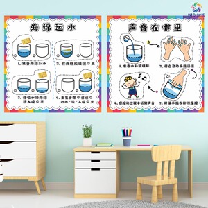 幼儿园科学实验魔力磁铁有趣静电传声筒主题区角环创墙面卡通贴纸