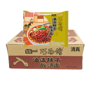 清真统一巧面馆油泼辣子酸汤面116g*24袋方便面泡面【西南风味】