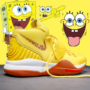 aj儿童中大童海绵宝宝篮球鞋时尚耐克品牌男女童冬季加绒小孩球鞋