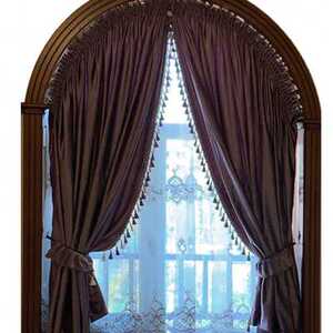 专业定制欧式异形窗帘圆形拱形弧形拱型弧型别墅阁楼天窗窗帘.