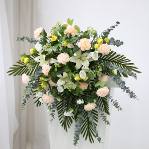 仿真演讲台挂花装饰开业发布会议司仪桌摆商业活动花艺插花成品