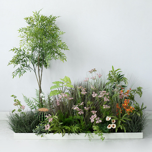 室内仿真绿植造景置景大型植物景观盆栽办公展厅酒店橱窗花槽花丛