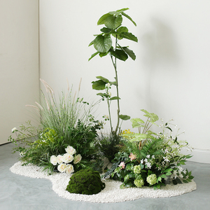 仿真花槽绿植造景室内植物装饰花堆草丛景观办公室餐厅场景摆件