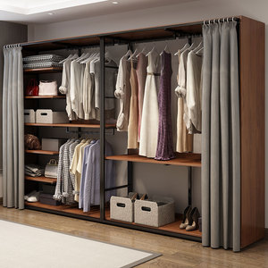 步入式衣帽间架子衣服收纳置物架铁艺衣架开放式金属衣柜卧室落地