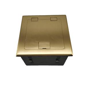 yongle甬乐黄铜隐形超薄86型地插盒面板底盒空盒电源音频插线盒