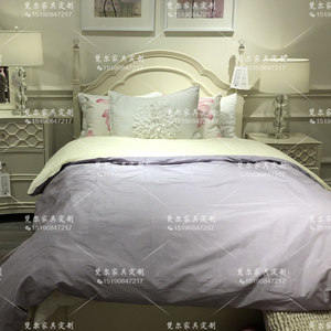 轻氧美克art美家韩式卡洛儿柱式床 美式实木雕刻儿童床白色公主床