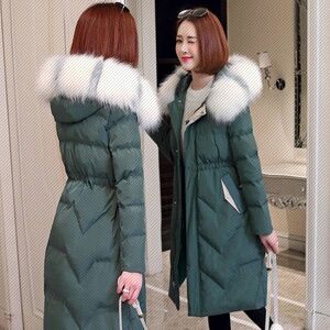 品牌正品唯品会特卖专柜羽绒服女中长款收腰显瘦白鸭绒反季清仓