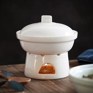 德化白瓷简约酒店特色餐具位上蜡烛保温碗带盖鲍鱼鱼翅汤盅定制