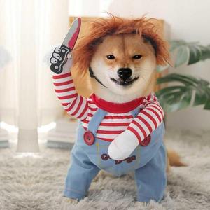 同款狗狗拿刀衣服搞笑搞怪秋冬季宠物网红柴犬泰迪带刀小型犬