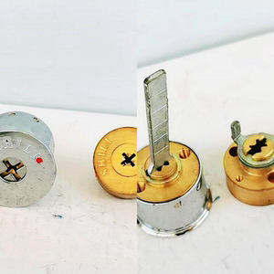 原厂实力大小双头十字钥匙单头带尾巴老式防盗门铁门大门纯铜锁芯