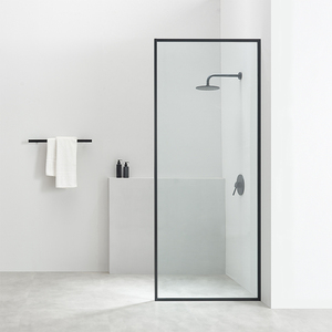 长虹玻璃一字形浴屏浴室半隔断简易风干湿分离玻璃门卫生间淋浴房
