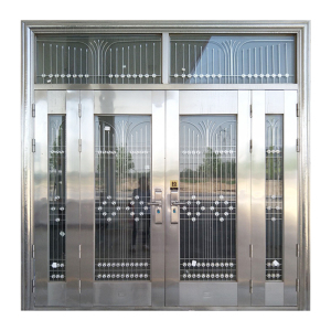 d不锈钢双开门单4别墅大门子母入户玻门防盗家用进户四开0人付款1042