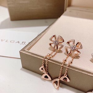 意大利正品代购bvlgari/宝格丽咏绽系列四叶草镂空流苏女耳钉耳环